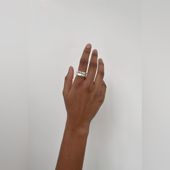 OAK + FORT brushed and shine ring set, 14k gold, 6 - Picture 3 of 5